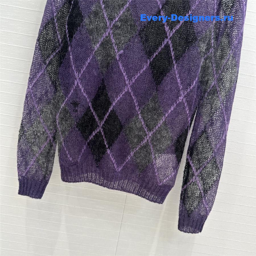 D10r blended knit sweater in purple