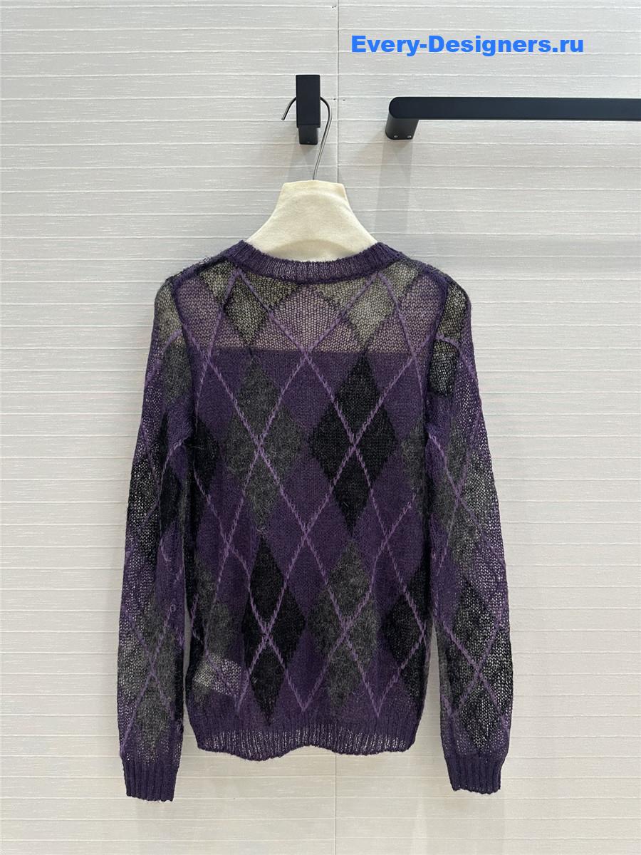 D10r blended knit sweater in purple