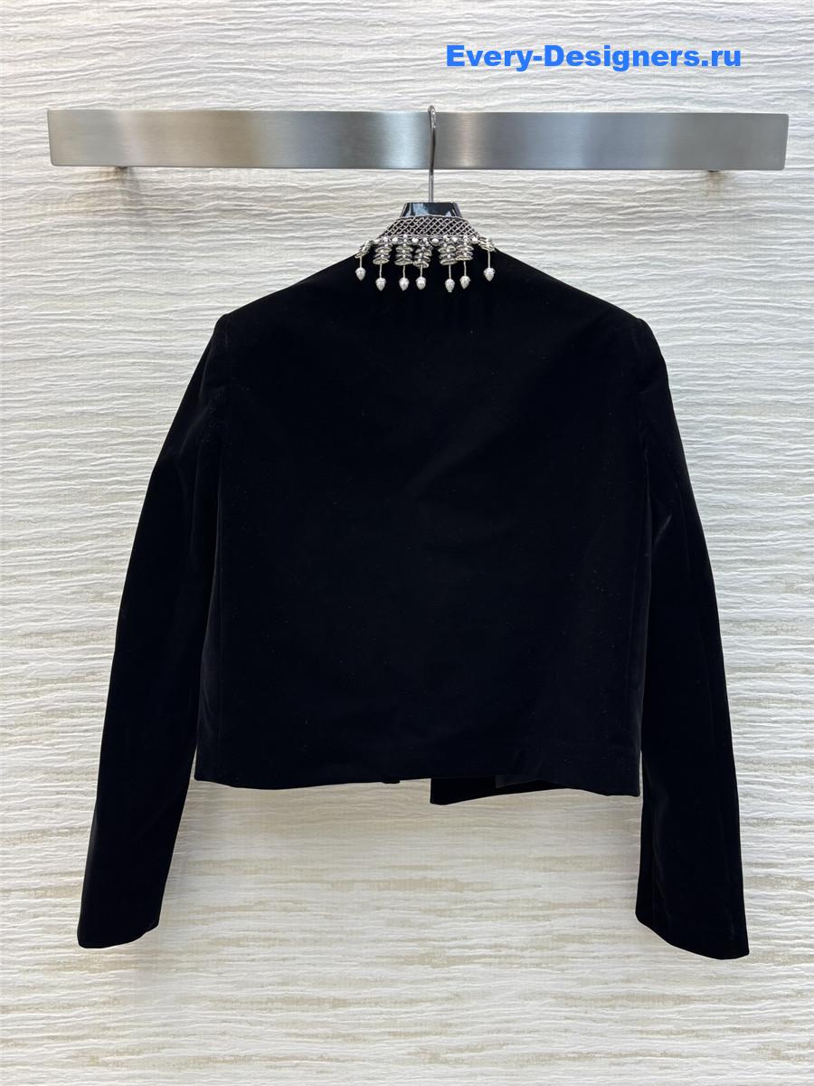 D10r velvet cropped jacket