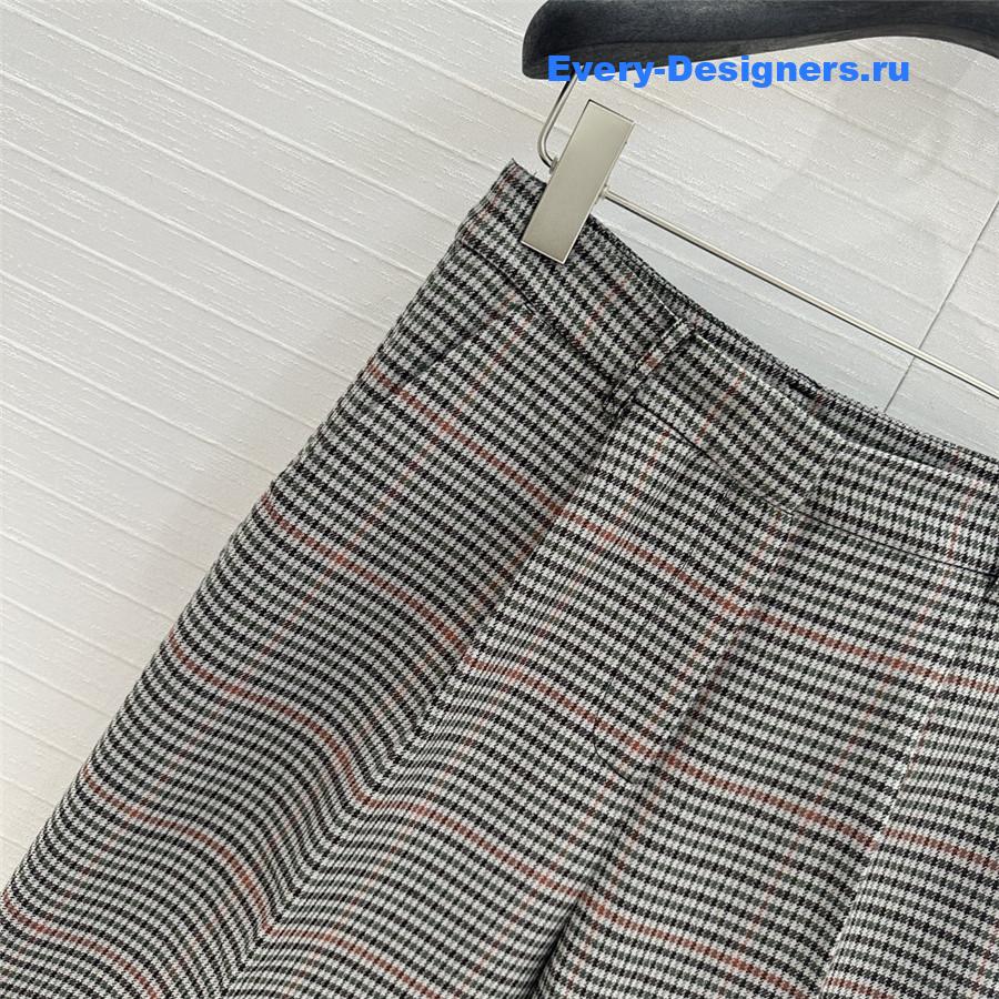 M1um1u plaid embroidered lettering trousers