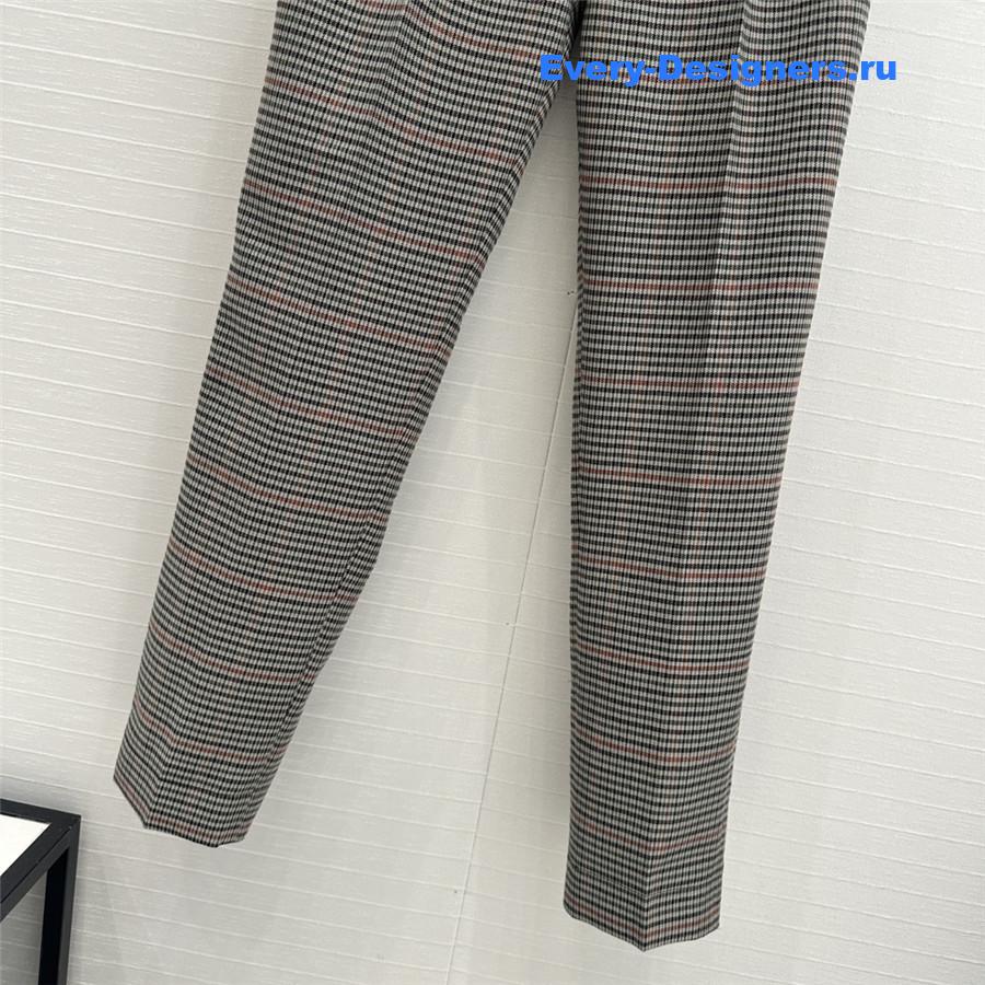 M1um1u plaid embroidered lettering trousers