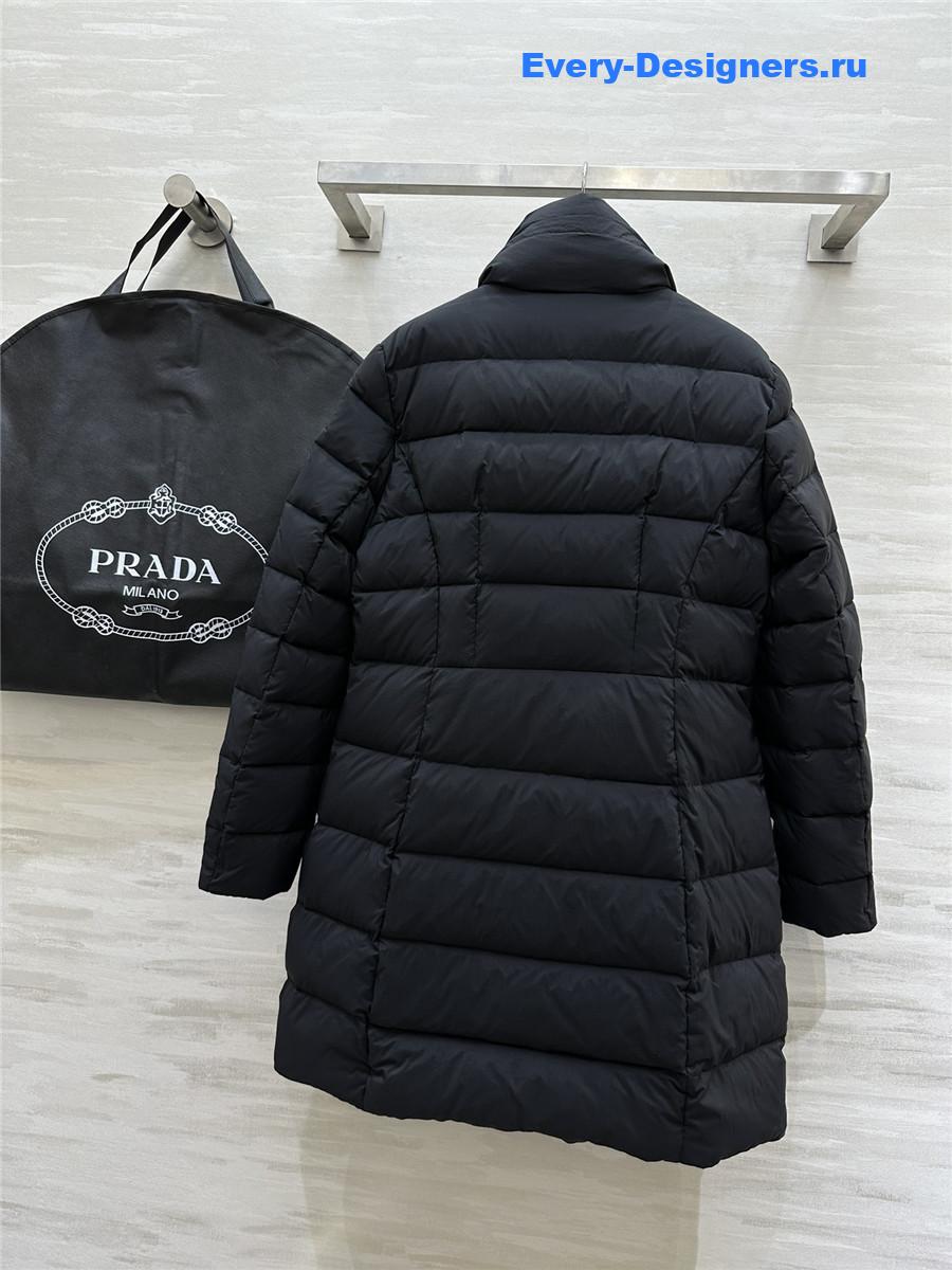 Pra*a stand collar mid-length down jacket