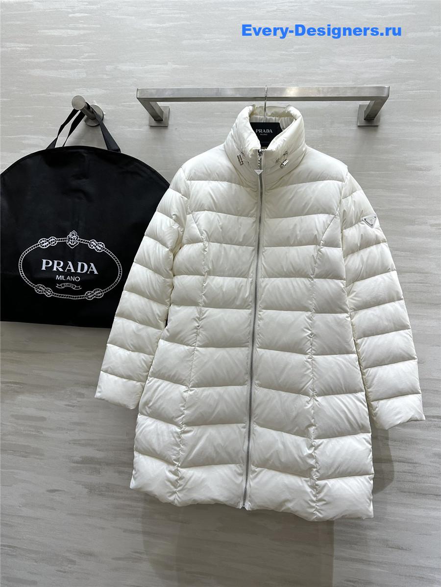 Pra*a stand collar mid-length down jacket