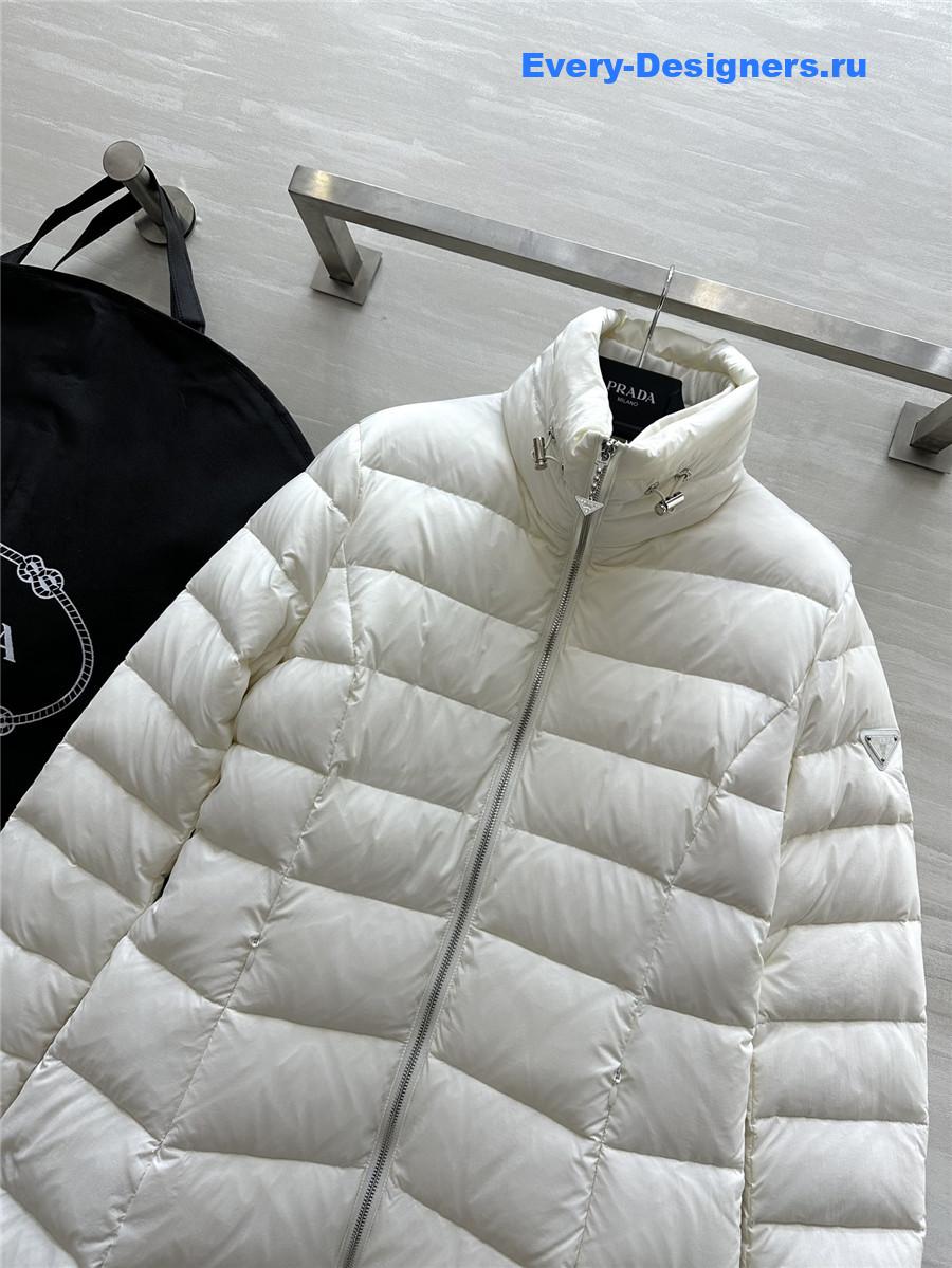 Pra*a stand collar mid-length down jacket