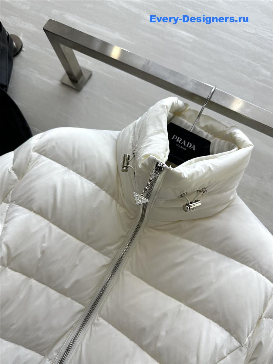 Pra*a stand collar mid-length down jacket