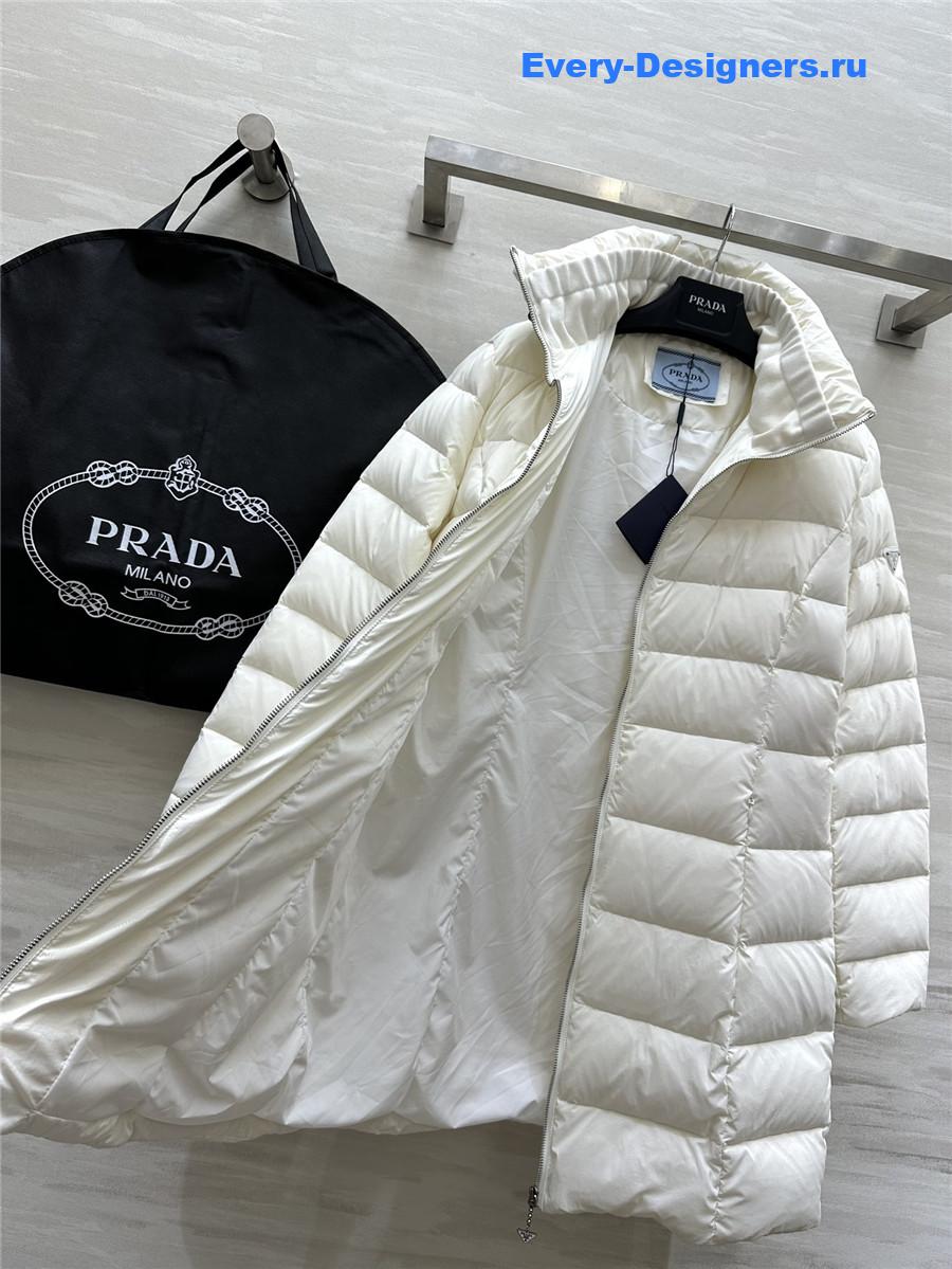 Pra*a stand collar mid-length down jacket