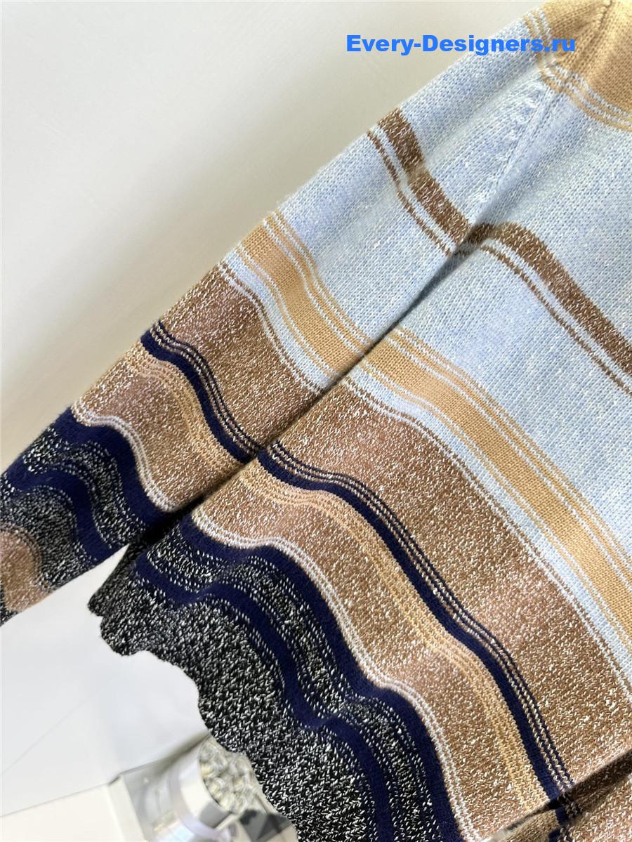 Ch**el blue striped turtleneck sweater