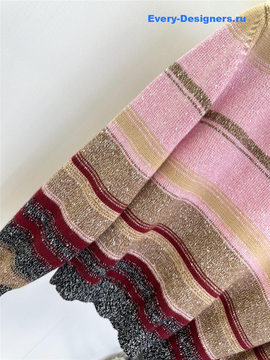 Ch**el striped turtleneck sweater in pink