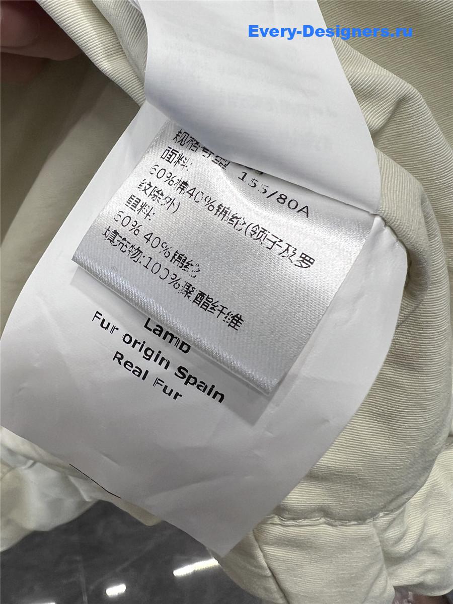 L0ew* genuine shearling lapel quilted coat