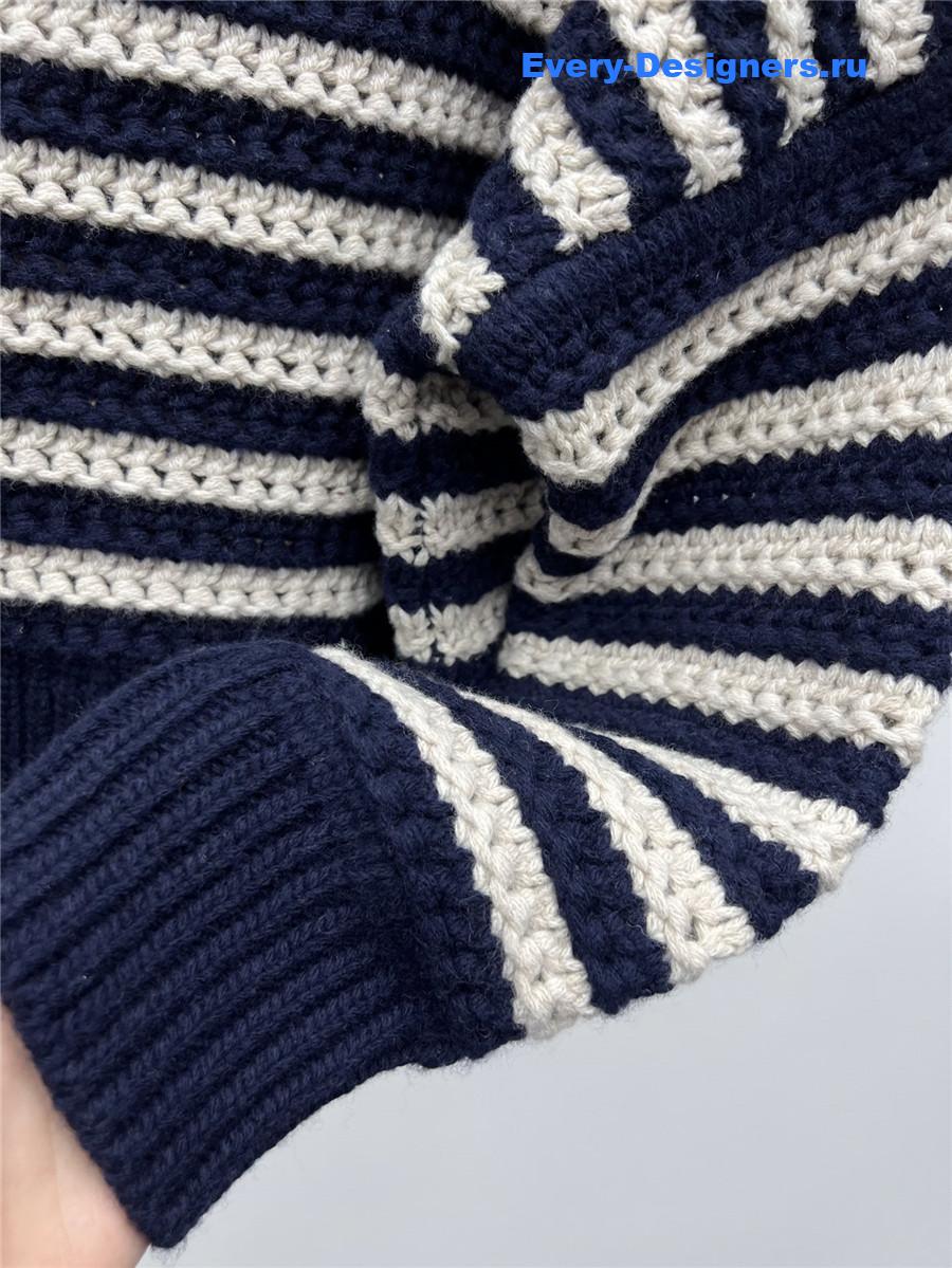 BC Striped Turtleneck Sweater Navy