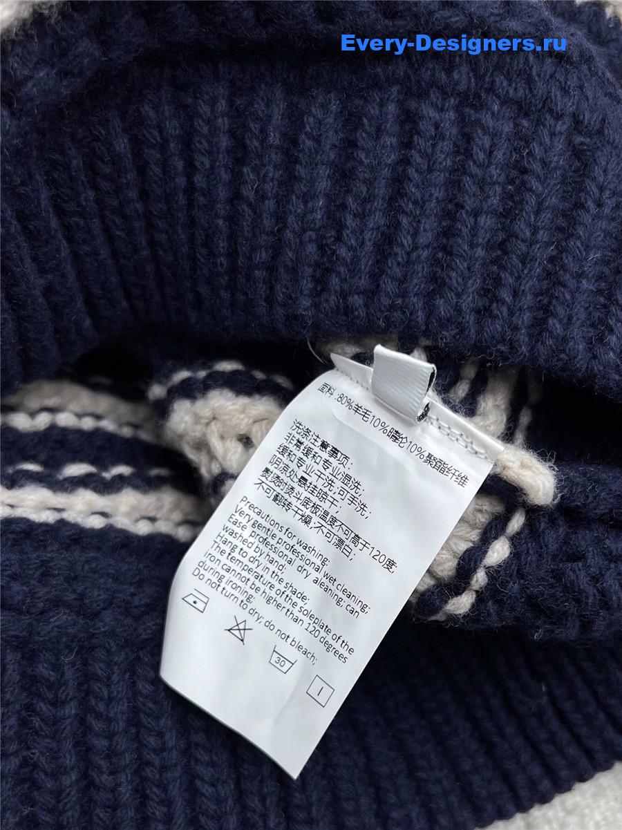 BC Striped Turtleneck Sweater Navy