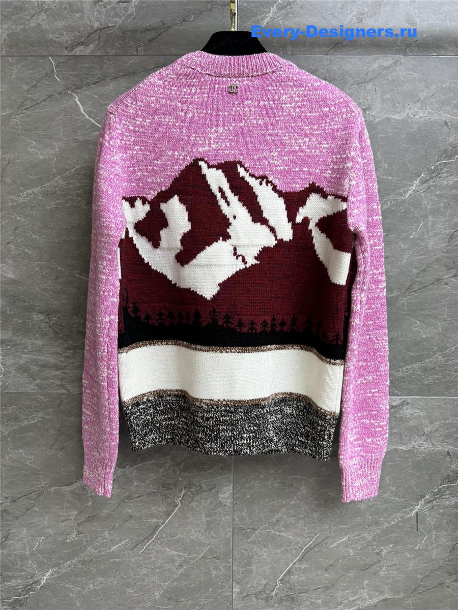 CC Snow Mountain Jacquard Sweater Pink