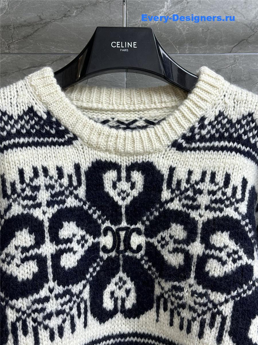 Ce1i*e nude jacquard wool sweater