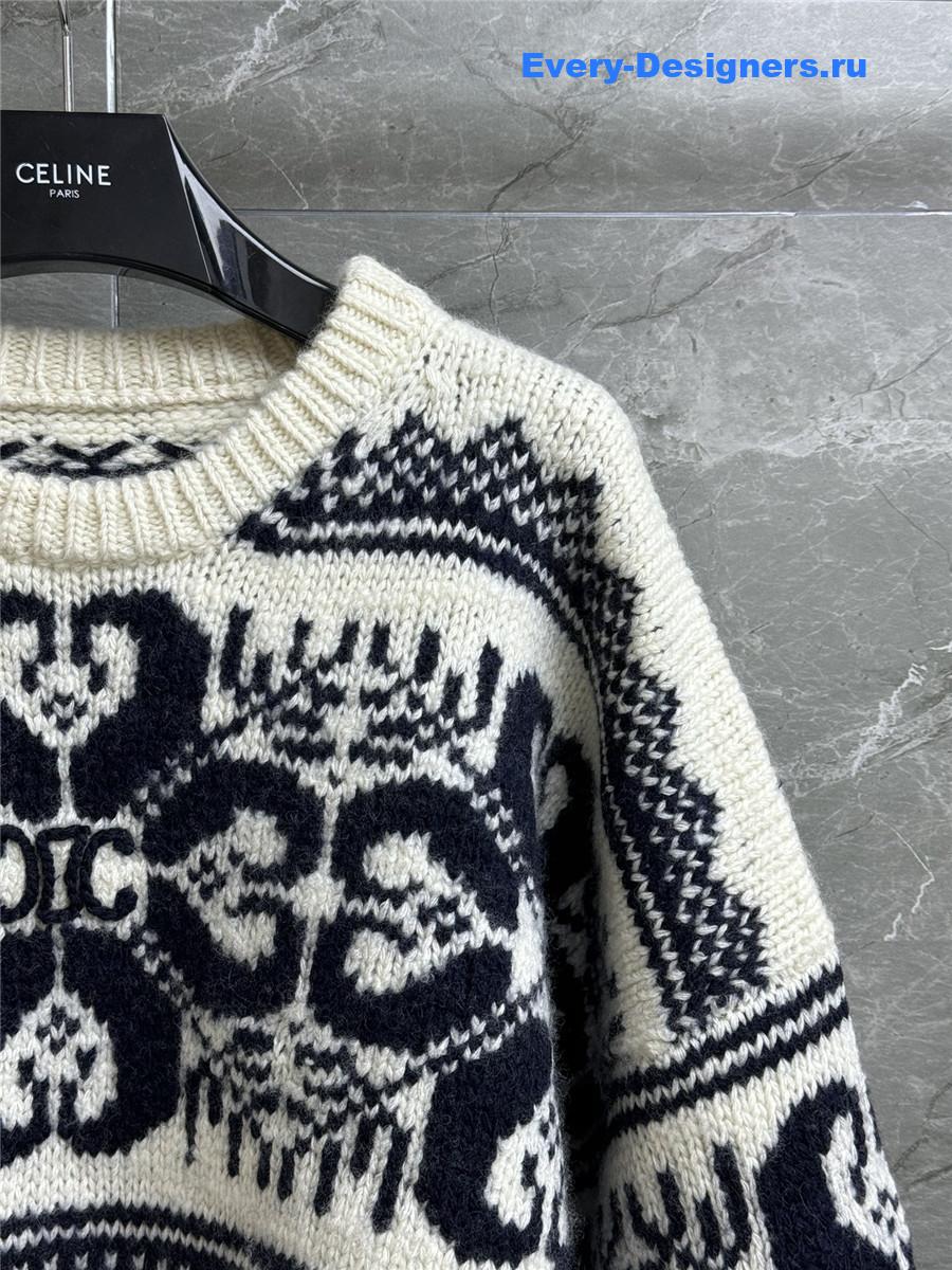 Ce1i*e nude jacquard wool sweater