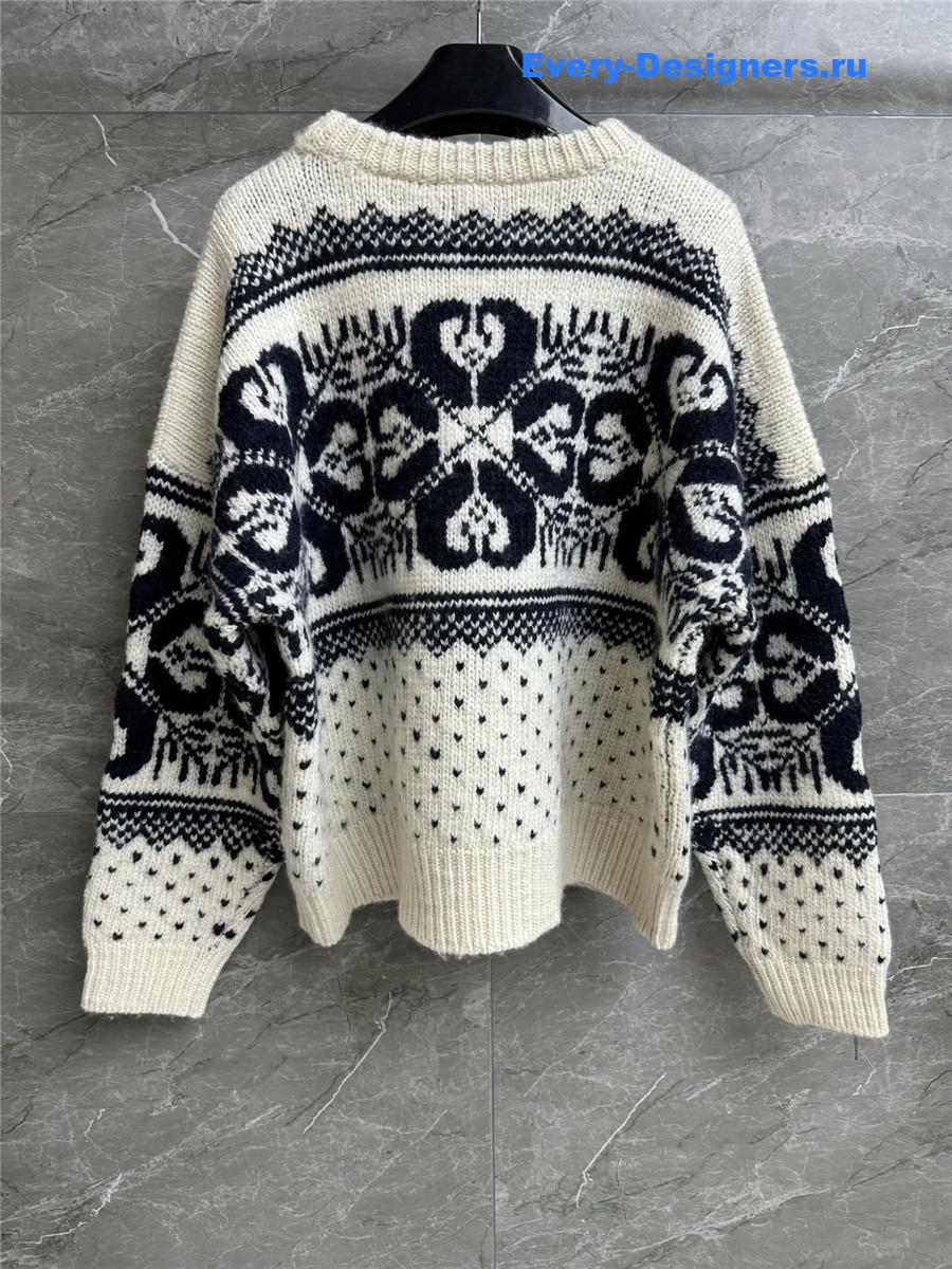 Ce1i*e nude jacquard wool sweater