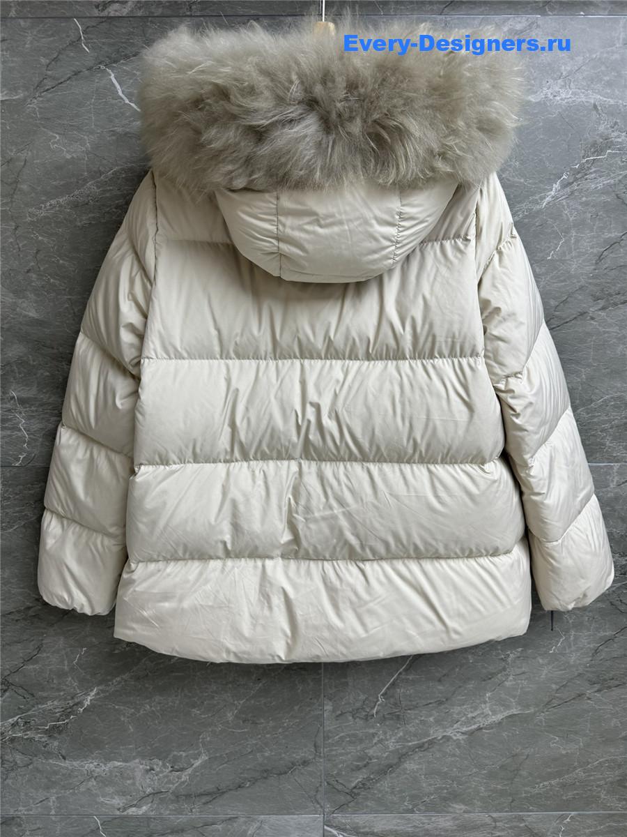 Moncler Fur collar hooded down jacket
