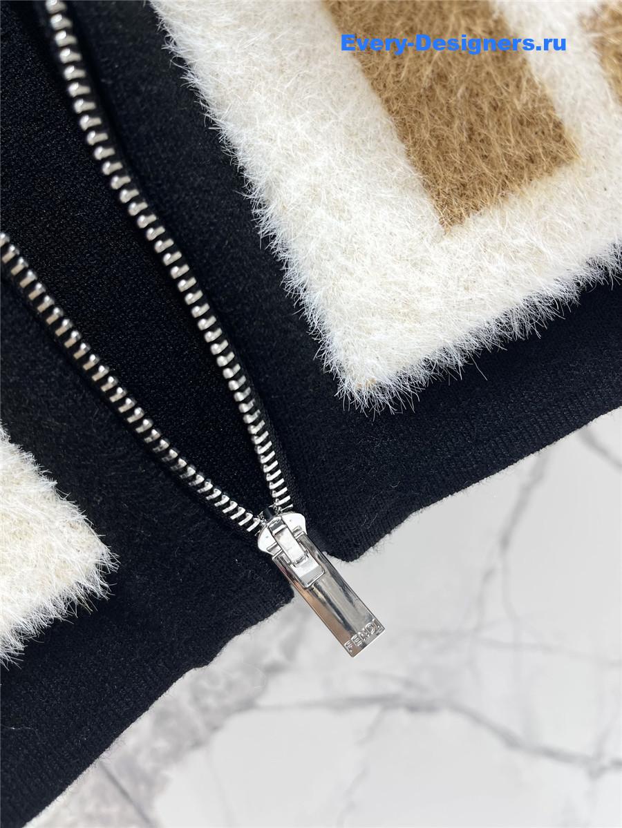 F**di double f pocket zipper cardigan jacket