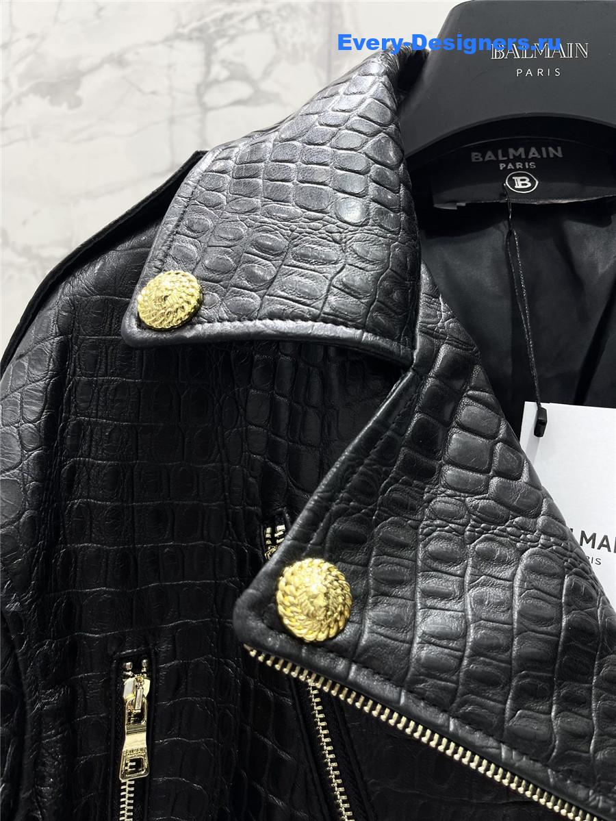 Balmain genuine leather jacket sheepskin