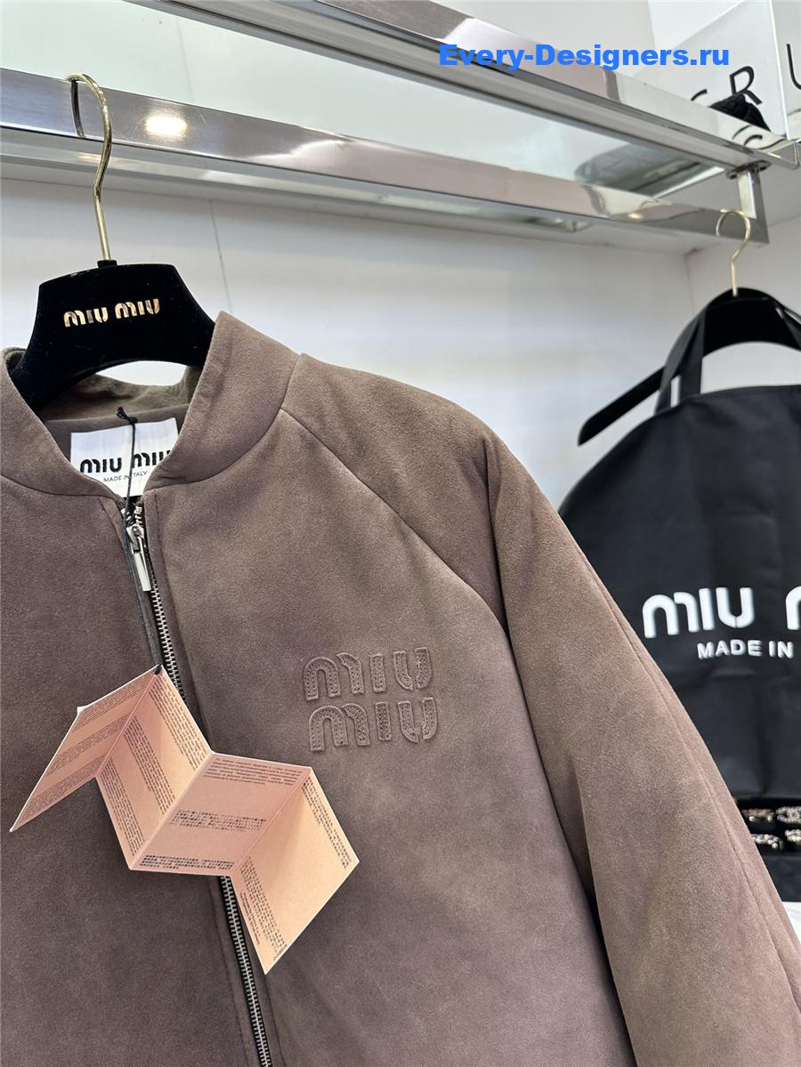 M1um1u leather down jacket