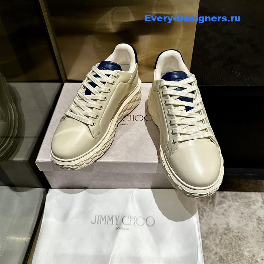 j1m*y ch00 D1am0nd maxi leather sneakers