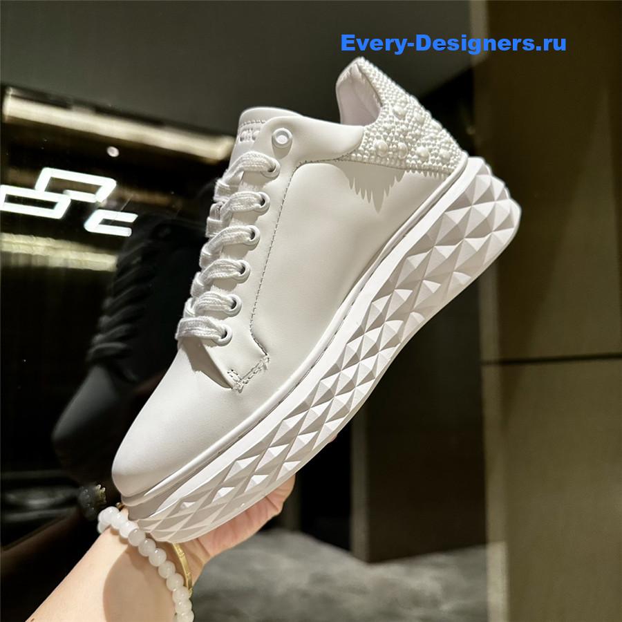 j1m*y ch00 white D1am0nd maxi sneakers