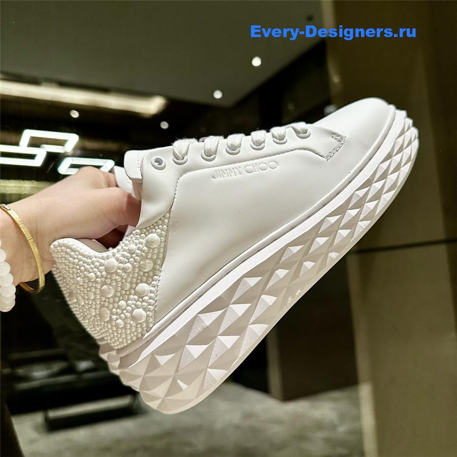 j1m*y ch00 white D1am0nd maxi sneakers