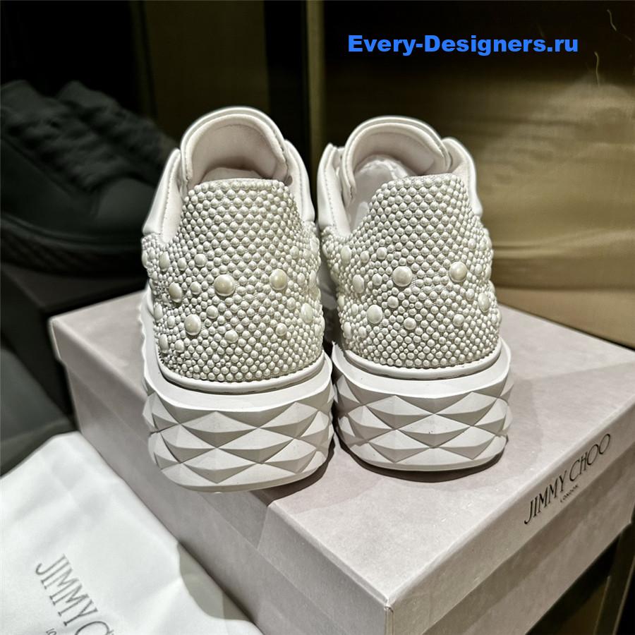 j1m*y ch00 white D1am0nd maxi sneakers