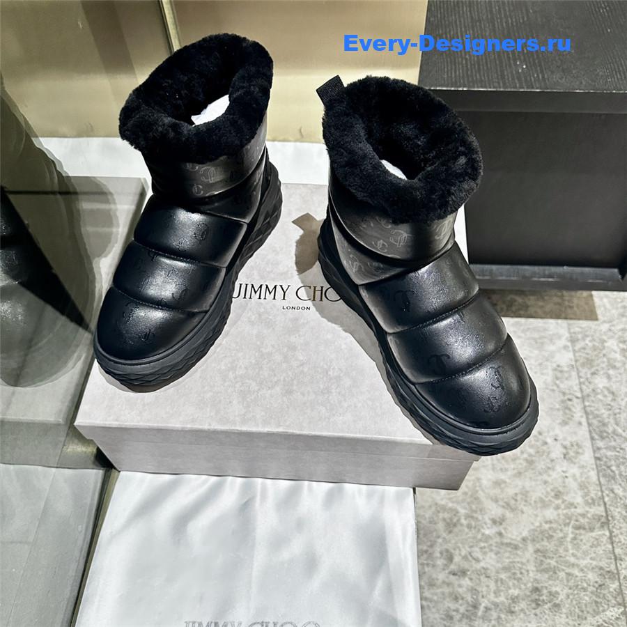 J1m*y Ch00 xan leather snow boots black