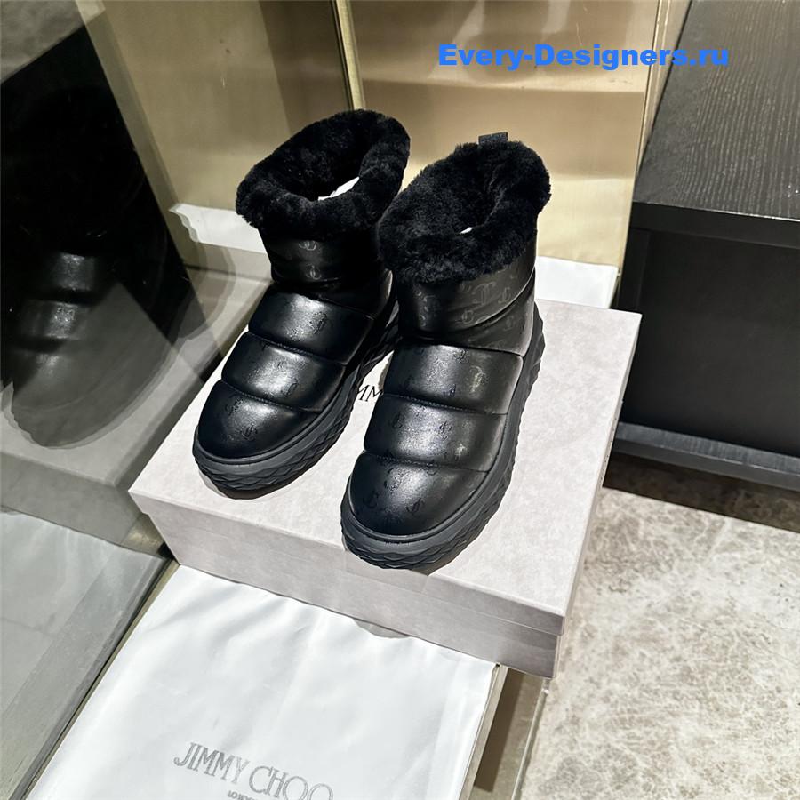 J1m*y Ch00 xan leather snow boots black
