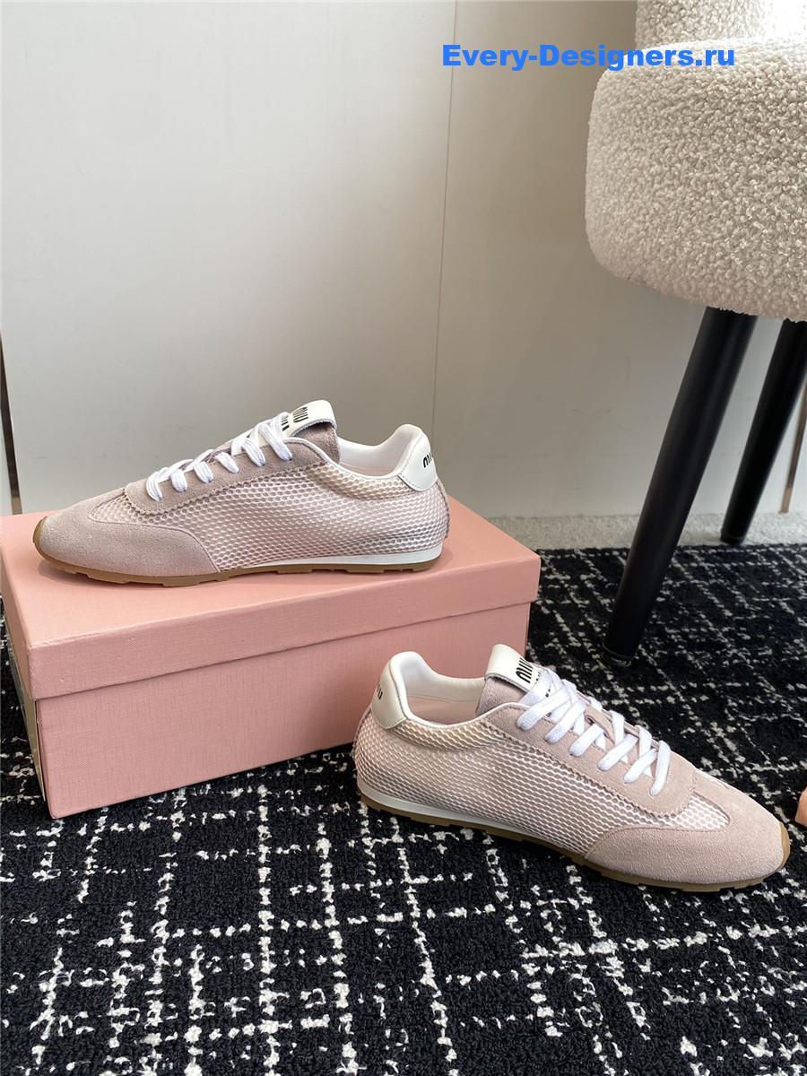 Miu Miu Lace-Up Flat Sneakers