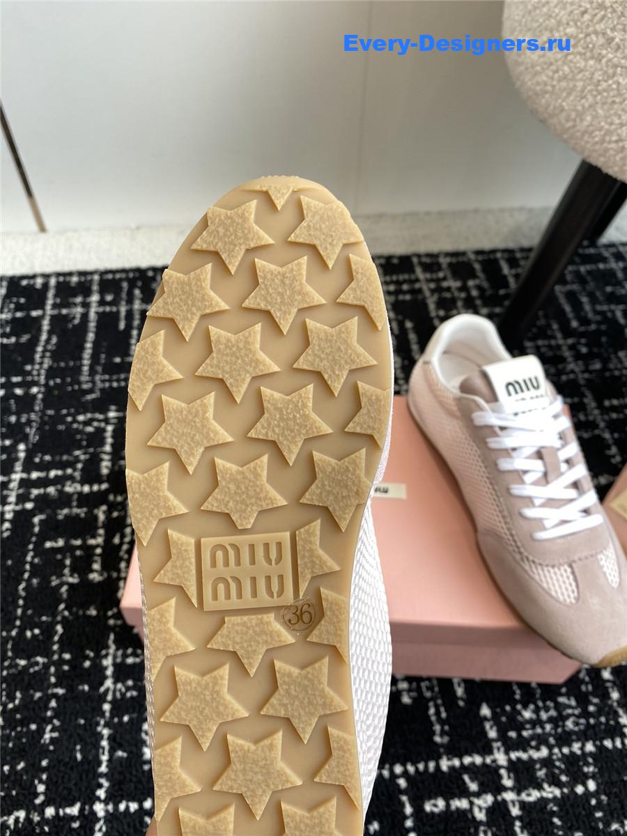 Miu Miu Lace-Up Flat Sneakers