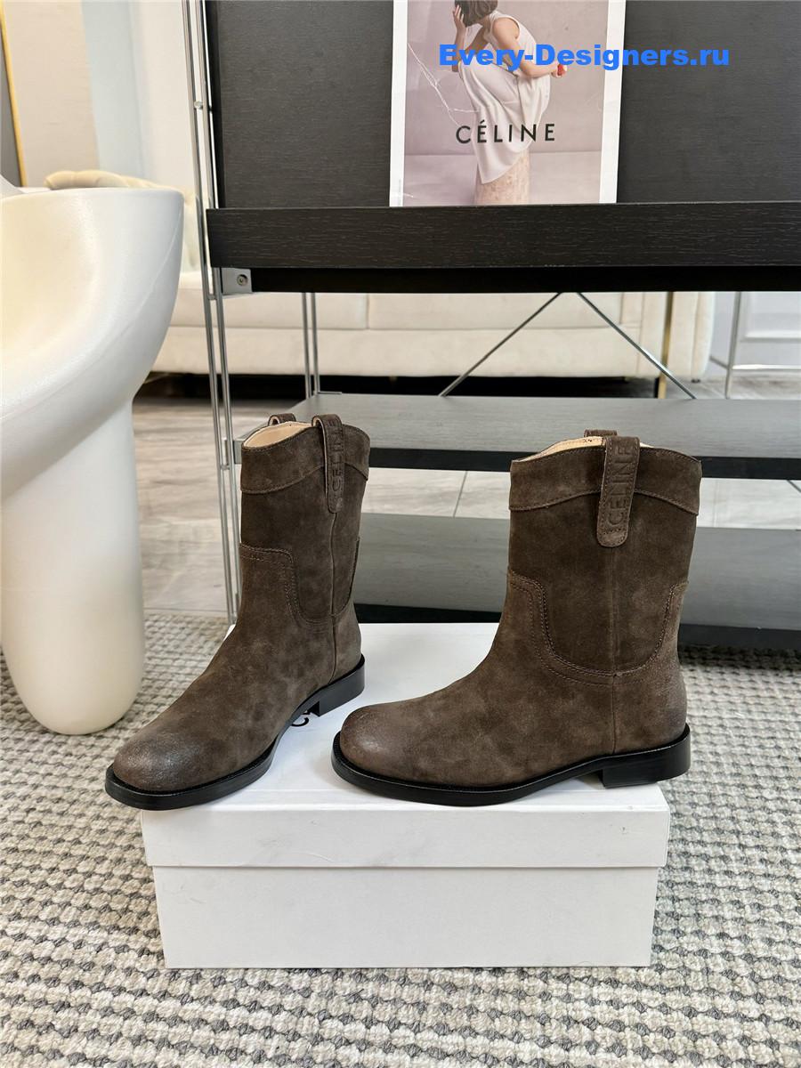 Ce1i*e suede lemaire western boots brown