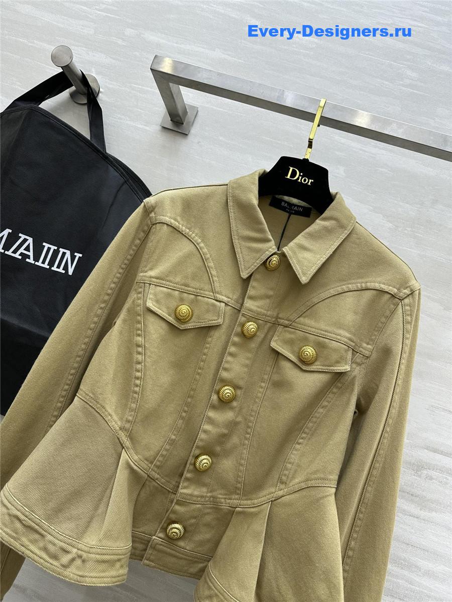 Balmain Khaki waist denim jacket