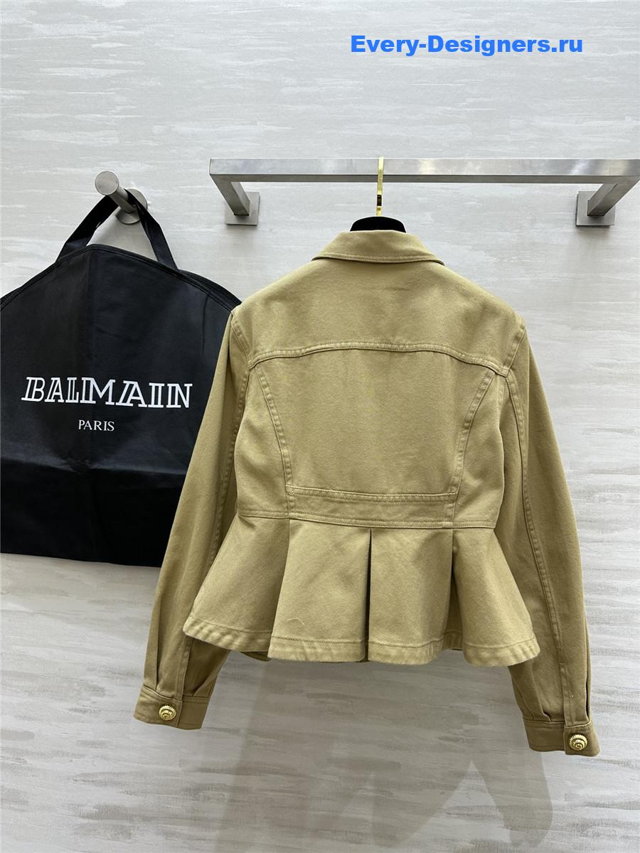 Balmain Khaki waist denim jacket