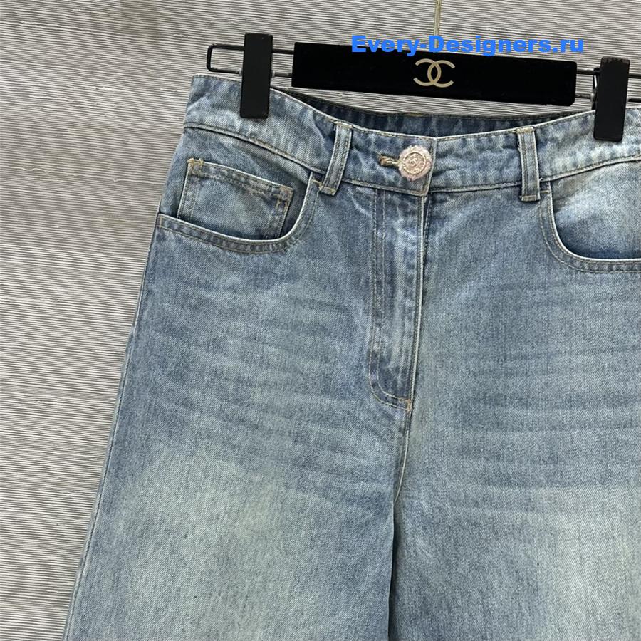 Ch**el high shine rolled jeans