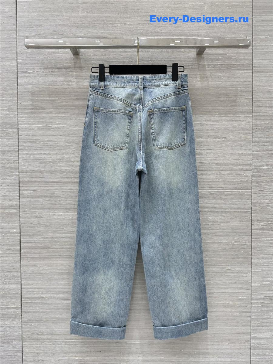 Ch**el high shine rolled jeans