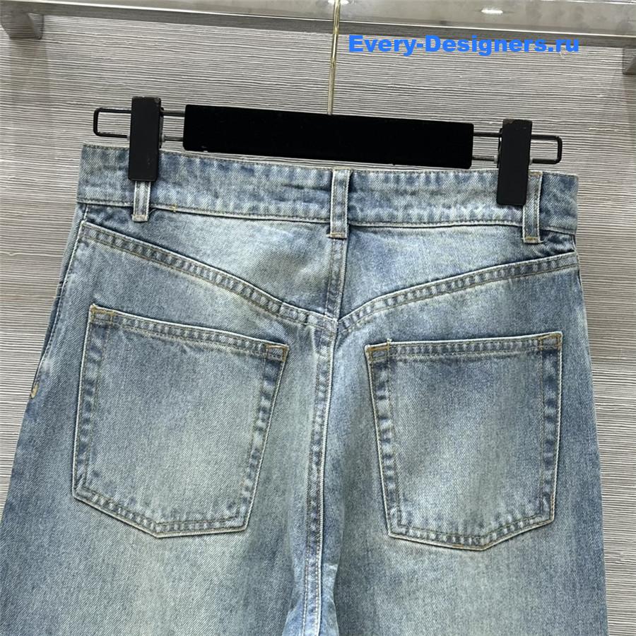 Ch**el high shine rolled jeans