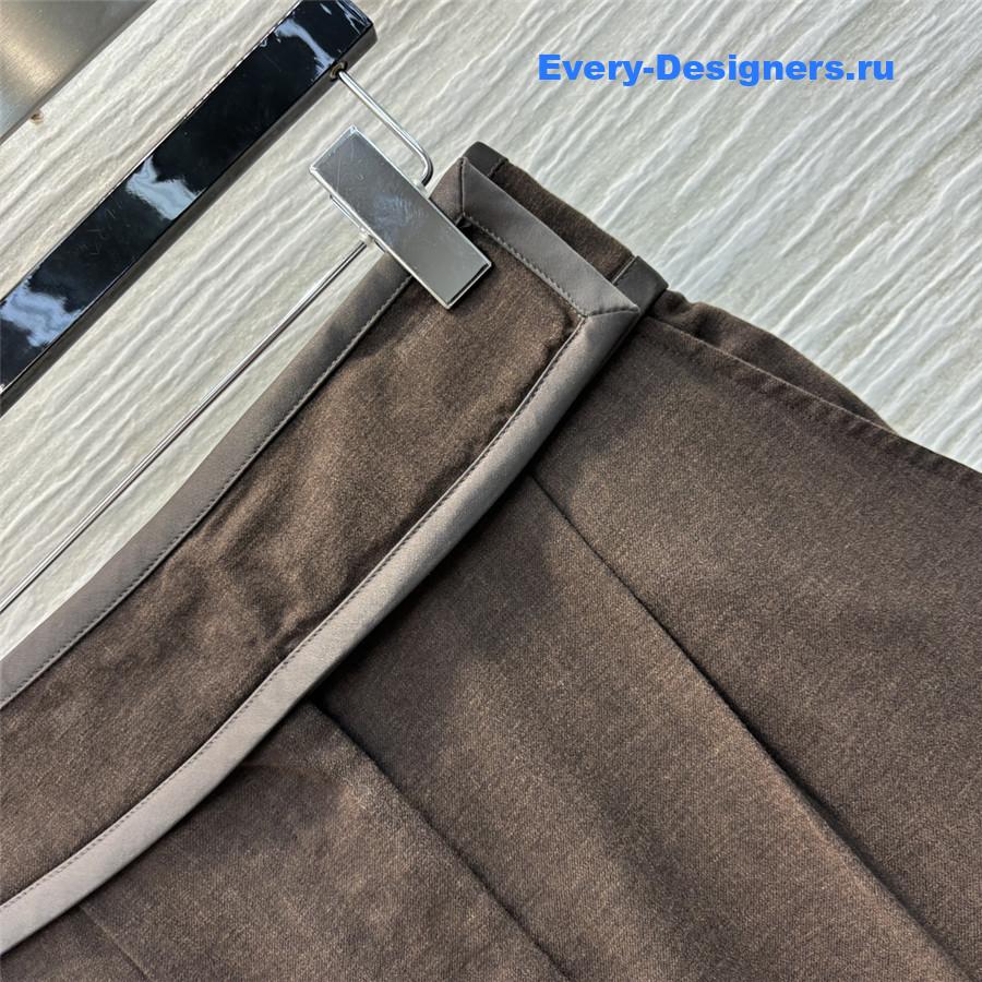 b0tt*ga Ven*ta wool twill maxi skirt taupe