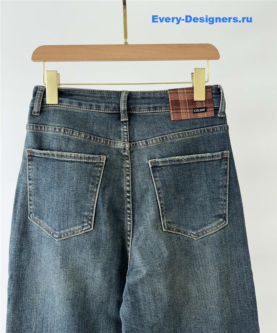 Ce1i*e embroidered fleece jeans