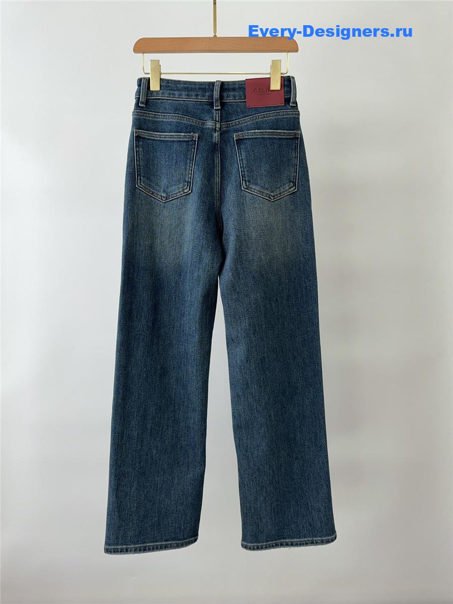 Ce1i*e fleece straight jeans