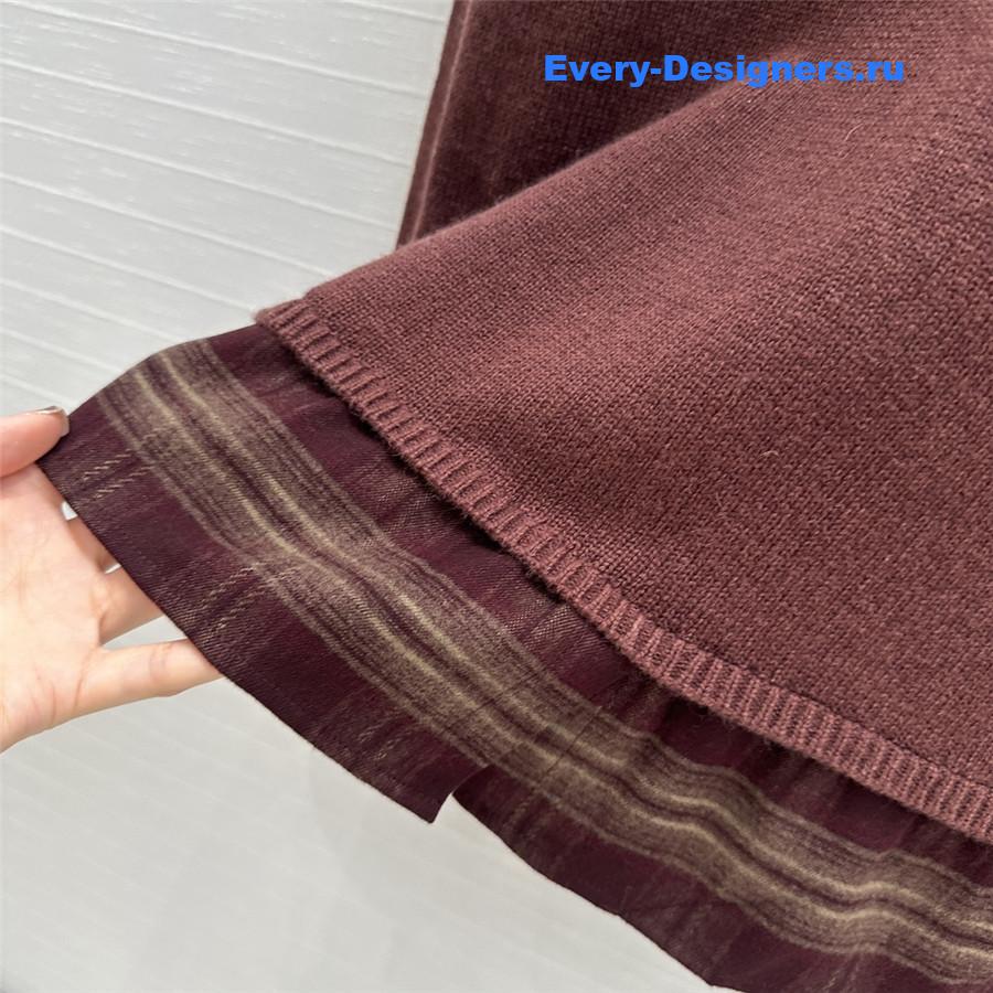 Miu Miu Lining Hem Wool Sweater Red