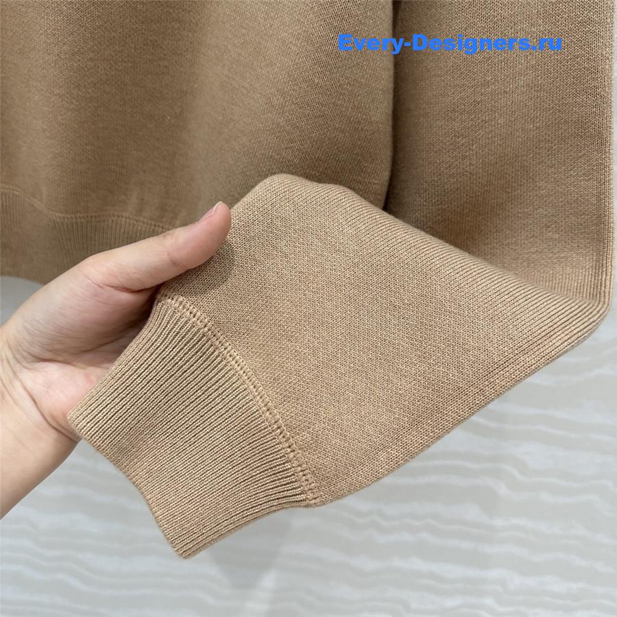 Miu Miu Logo Short Knit Sweater Beige