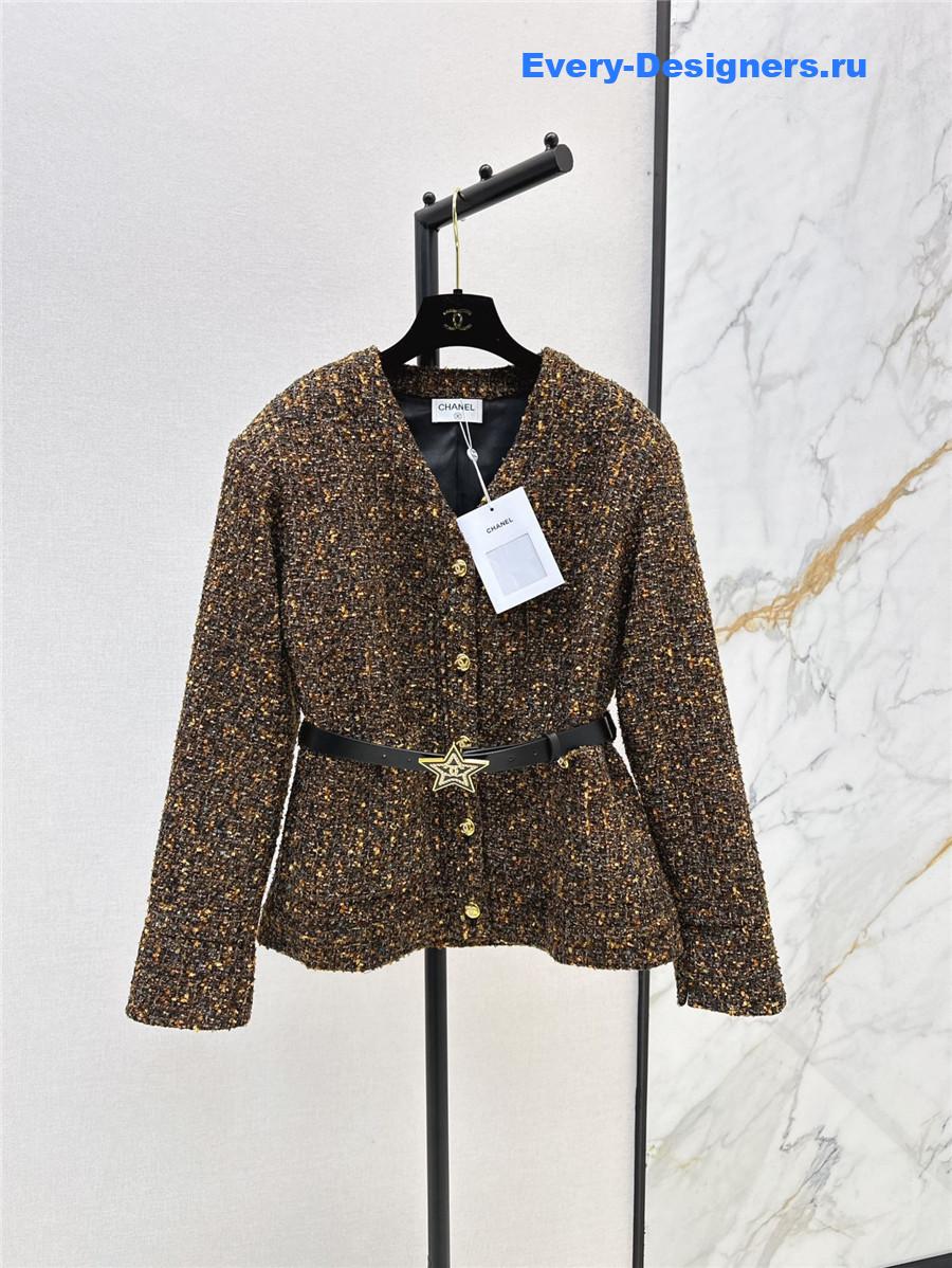 Ch**el v-neck woven coat