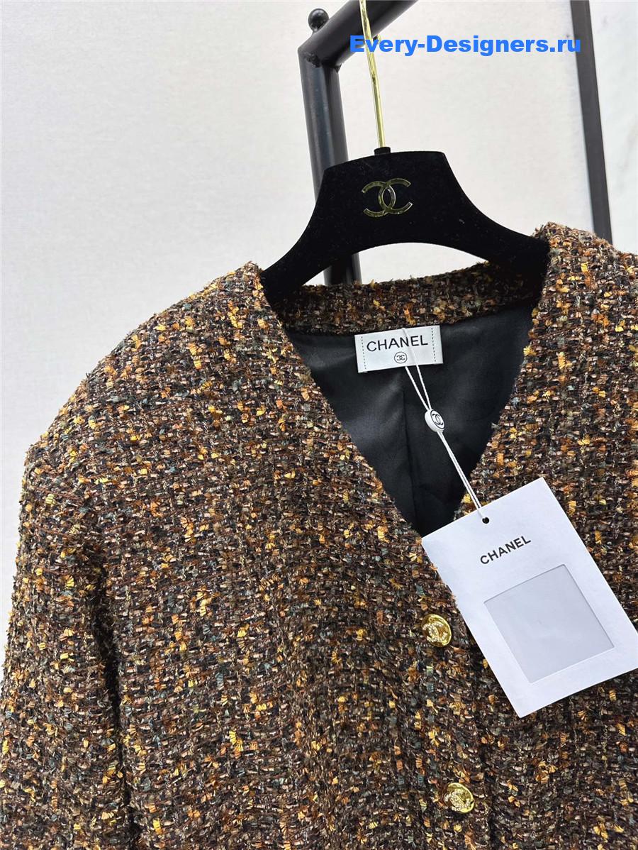 Ch**el v-neck woven coat