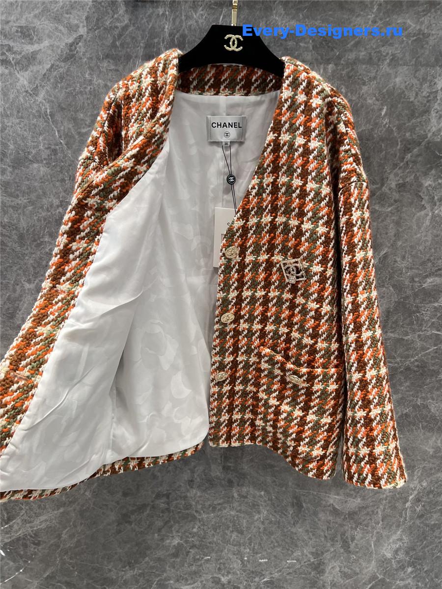 Ch**el v-neck tweed jacket