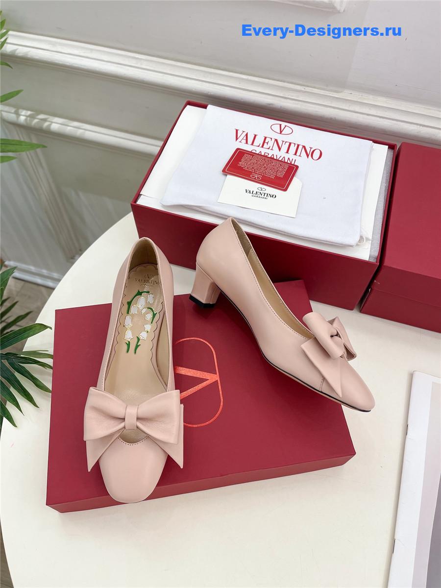 Va1e*ntin0 bowow pump in kidskin 45mm pink