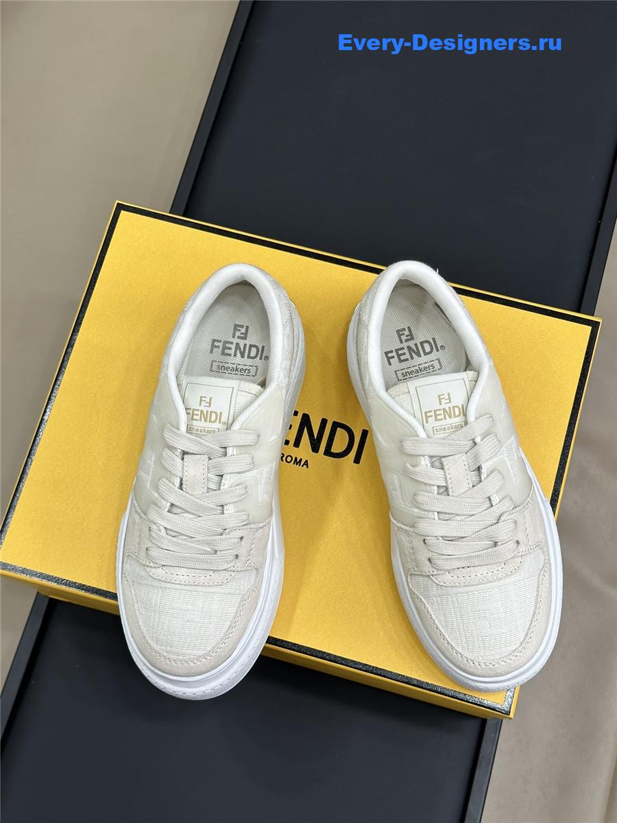 F**di logo match beige sneakers