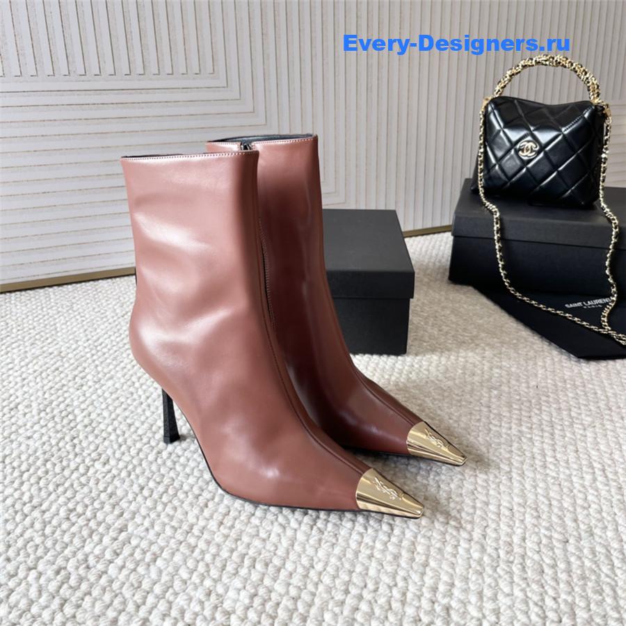 Y51 metal toe high heel ankle boots