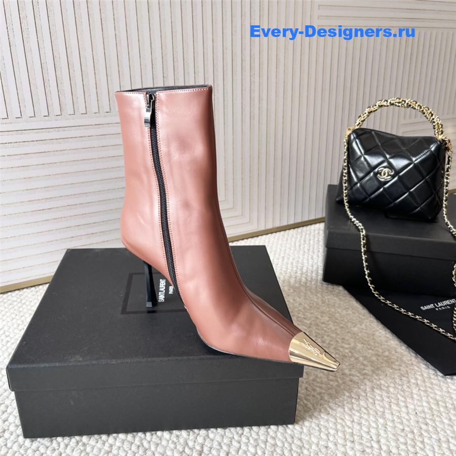 Y51 metal toe high heel ankle boots