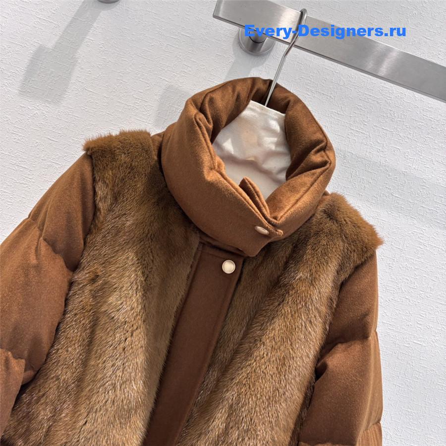 L0r0 P1ana mink stand collar down jacket